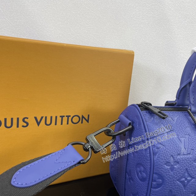 Lv路易威登2023專櫃新款Keepall Bandoulière25手袋 LV壓紋Taurillon皮革手提肩背男包 M23163 ydh5206